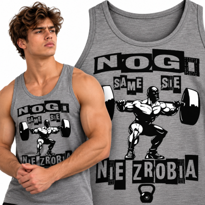 TANK TOP NA SIŁOWNIĘ   NOGI SAME SIE NIE ZDOBIĄ SIWA